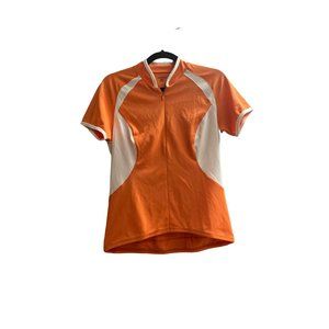 Shebeest Cycling Jersey Women's size M Orange Pockets on the back